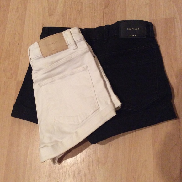 2 PAIR Stretch Denim Shorts ZARA - Picture 2 of 4